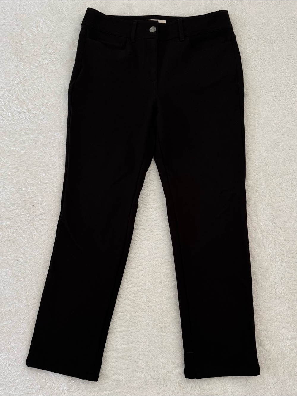 Talbots women’s black soft stretch ponte knit ankle length dress pants size 4
